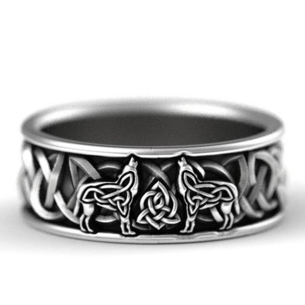 NEW SILVER   Vintage Wolf Totem Ring